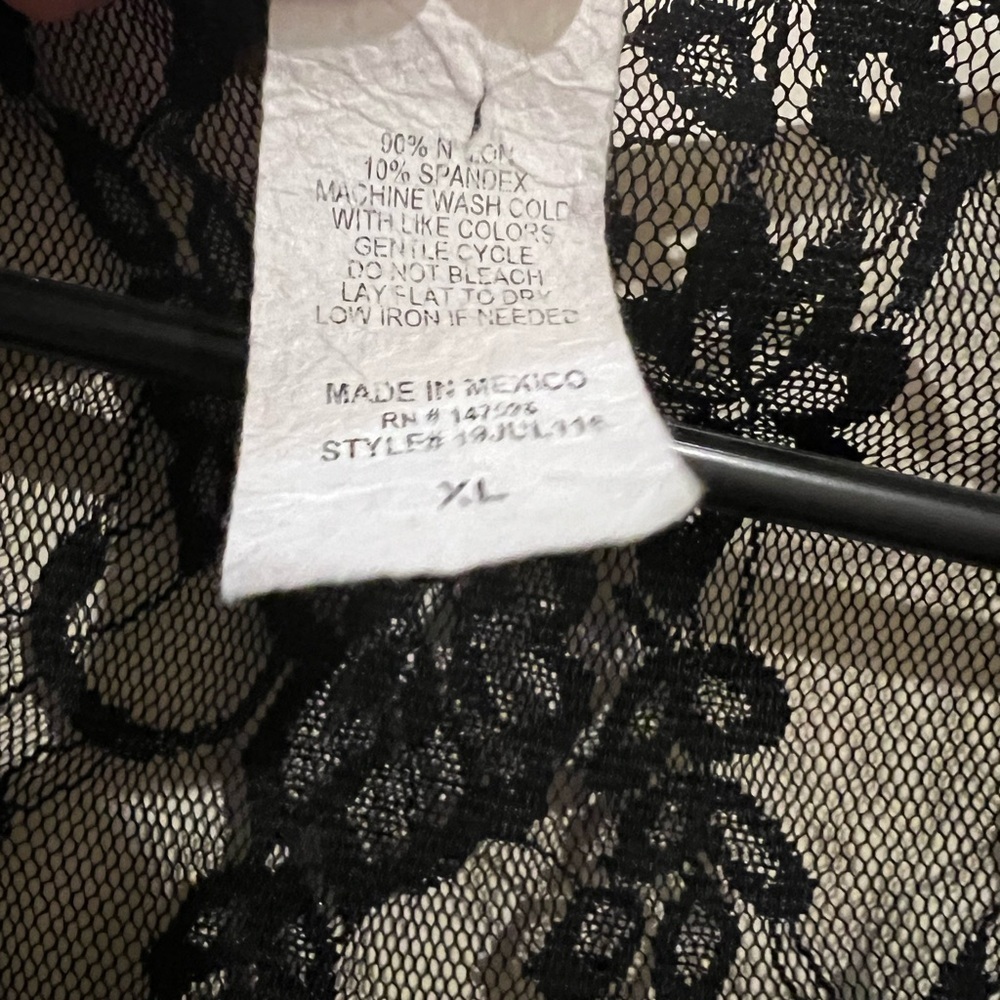 M•FASIS Black Lace Sleeveless Duster- Size XL - Picture 6 of 6